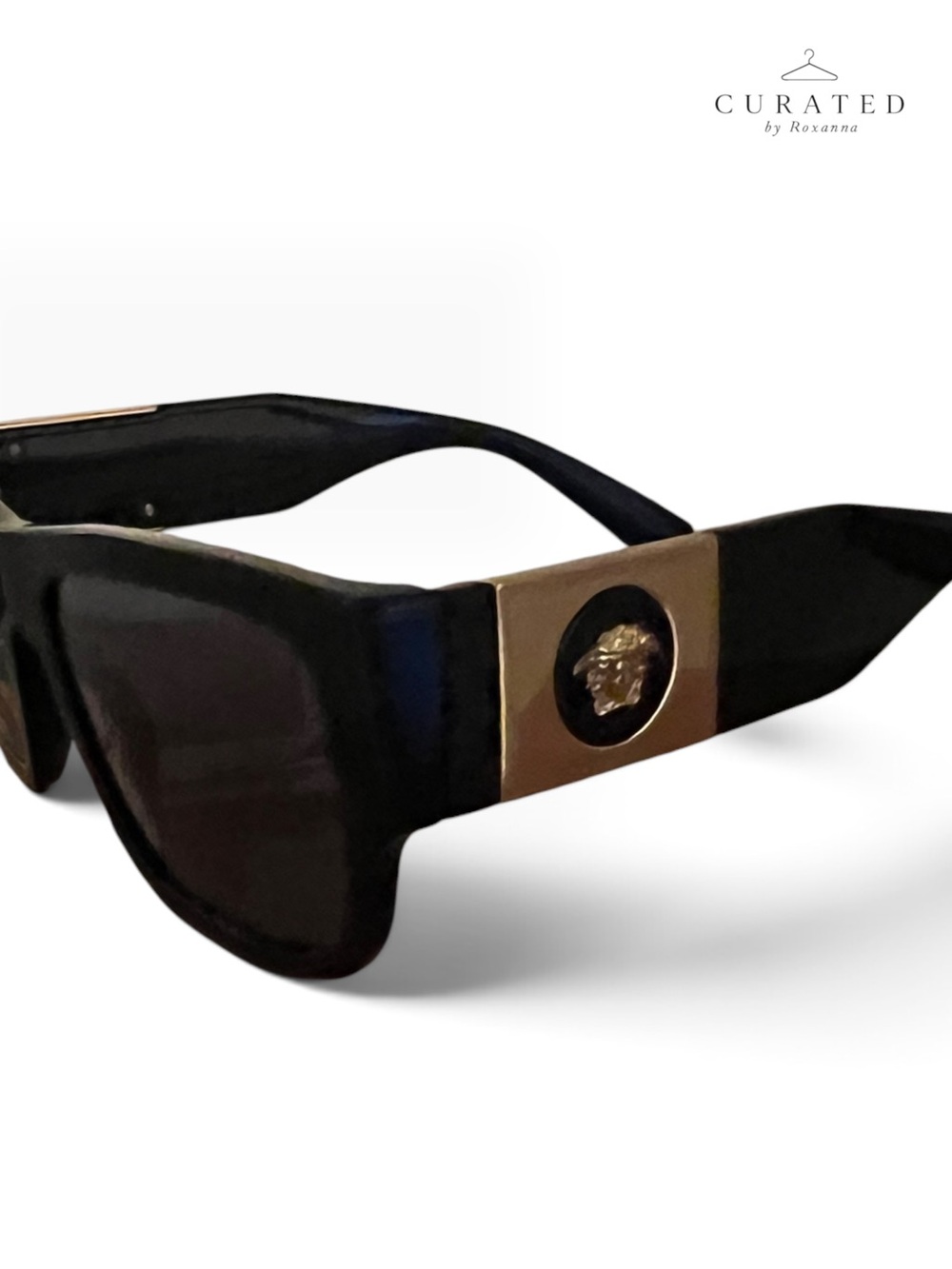 Versace VE4466 Black Gold Medusa Unisex Sunglasses 55mm